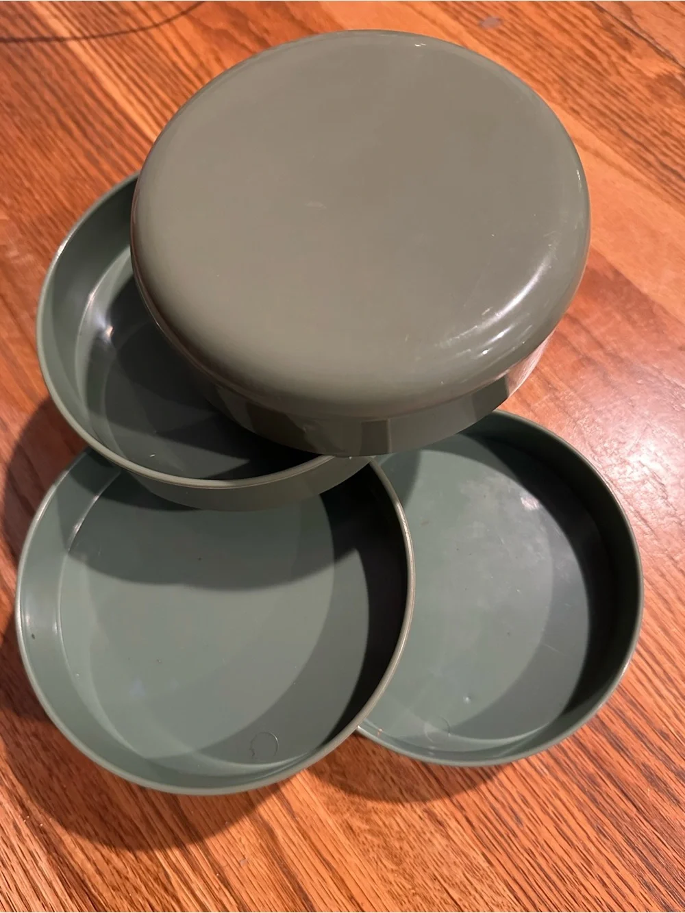 Vintage interdesign retro organizer swivel caddy Round Green Storage Canister